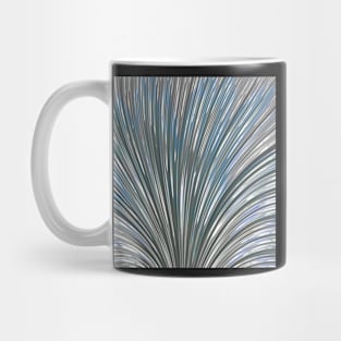 Fan shaped abstract in grey and blue Mug